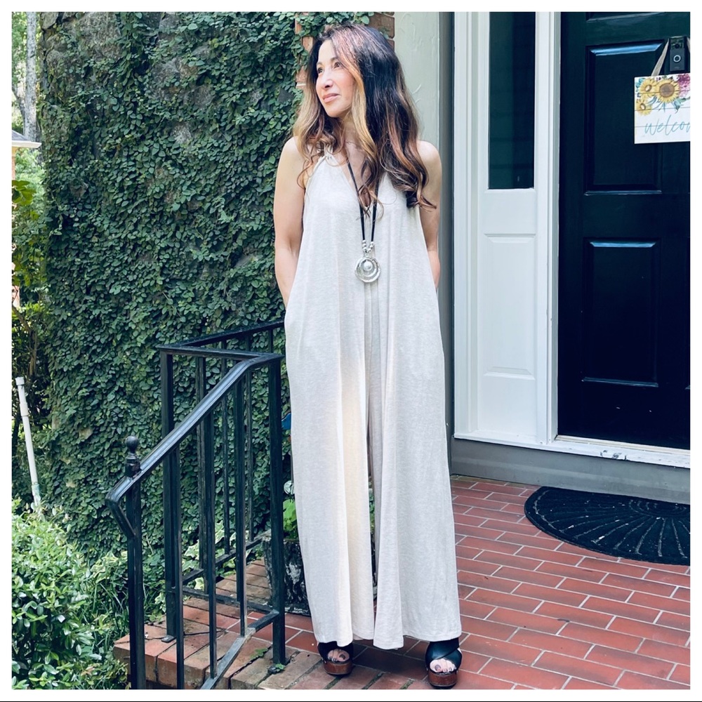Fabulous Boho Chic Tie Shoulder wide leg jumpsuit - Picture 9 of 10